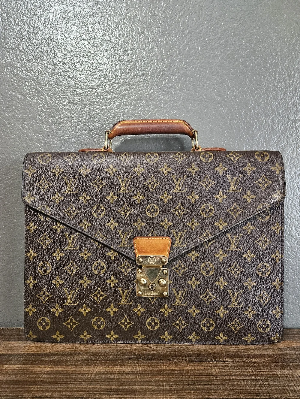 Authentic Louis Vuitton Vintage Porte Document Bag Monogram Canvas